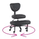 Ergonomikus térdeplőszék, fekete műbőr/fekete, SAMER