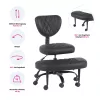 Ergonomikus térdeplőszék, fekete műbőr/fekete, SAMER