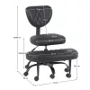 Ergonomikus térdeplőszék, fekete műbőr/fekete, SAMER