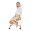 Ergonomikus térdelőszék, narancs/bükkfa, FLONET