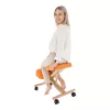 Ergonomikus térdelőszék, narancs/bükkfa, FLONET