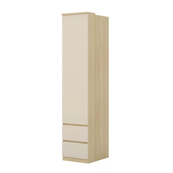 Terra egy ajtós két fiókos szekrény (24LBON95) - lindberg tölgy/sandy beige