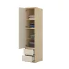 Terra egy ajtós két fiókos szekrény (24LBON95) - lindberg tölgy/sandy beige