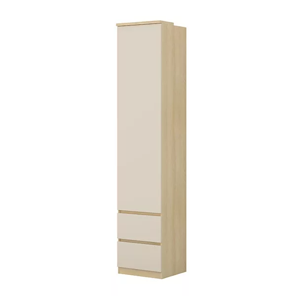 Terra egy ajtós, két fiókos gardróbszekrény (24LBON85) - lindberg tölgy/sandy beige