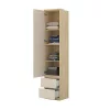 Terra egy ajtós, két fiókos gardróbszekrény (24LBON85) - lindberg tölgy/sandy beige