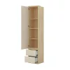 Terra egy ajtós, két fiókos gardróbszekrény (24LBON85) - lindberg tölgy/sandy beige