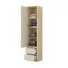 Terra egy ajtós, két fiókos gardróbszekrény (24LBON85) - lindberg tölgy/sandy beige