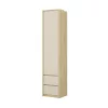 Terra egy ajtós, két fiókos gardróbszekrény (24LBON85) - lindberg tölgy/sandy beige