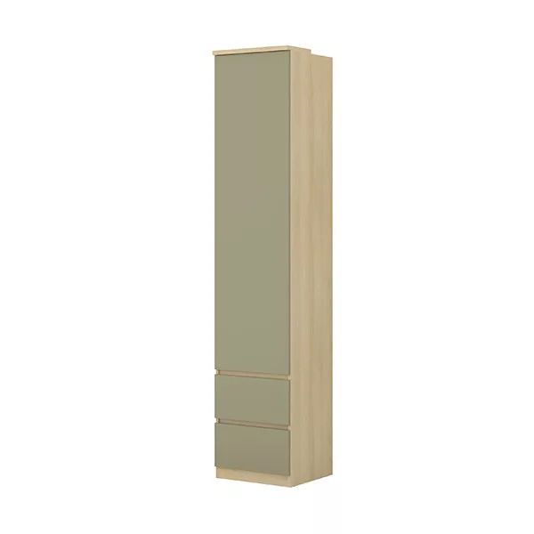 Terra egy ajtós, két fiókos gardróbszekrény (24LEON85) - lindberg tölgy/eucalyptus