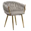 Étkezőszék, szürkésbarna Taupe Velvet szövet/gold króm arany, DEILA