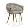 Étkezőszék, szürkésbarna Taupe Velvet szövet/gold króm arany, DEILA
