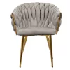 Étkezőszék, szürkésbarna Taupe Velvet szövet/gold króm arany, DEILA