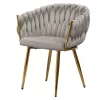 Étkezőszék, szürkésbarna Taupe Velvet szövet/gold króm arany, DEILA