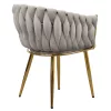 Étkezőszék, szürkésbarna Taupe Velvet szövet/gold króm arany, DEILA