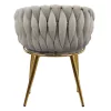 Étkezőszék, szürkésbarna Taupe Velvet szövet/gold króm arany, DEILA