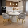 Étkezőszék, szürkésbarna Taupe Velvet szövet/gold króm arany, DEILA