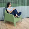 Rakásolható fotel, zöld, műanyag, SOKRA NEW