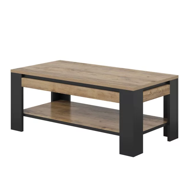 Tudor dohányzóasztal (24WSNZ99) - szamdal tölgy/matt fekete