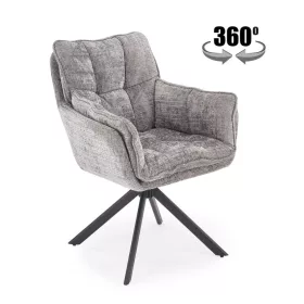 K597 Forgó étkezőszék - világosszürke / fekete