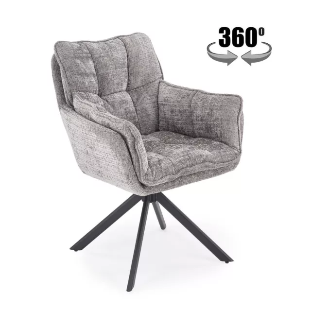 K597 Forgó étkezőszék - világosszürke / fekete