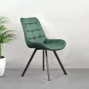 Étkezőszék, sötétzöld Velvet szövet/fekete, SAMIRA