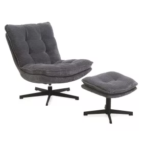 KASPER relax fotel lábtartóval - szürke