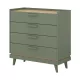 Scandi négy fiókos komód (24GDOH27) - fakó zöld/tölgy