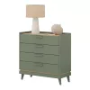 Scandi négy fiókos komód (24GDOH27) - fakó zöld/tölgy
