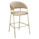 Design bárszék, bézs Velvet szövet/gold króm arany, DASMIN NEW TYP 2