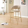 Design bárszék, bézs Velvet szövet/gold króm arany, DASMIN NEW TYP 2