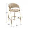 Design bárszék, bézs Velvet szövet/gold króm arany, DASMIN NEW TYP 2