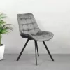 Étkezőszék, sötétszürke Velvet szövet/fekete, SAMIRA
