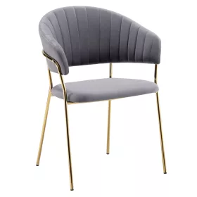   Design étkezőszék, szürkésbarna Velvet szövet/gold króm arany, DASMIN TYP 1