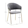 Design étkezőszék, szürkésbarna Velvet szövet/gold króm arany, DASMIN TYP 1