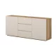 Criss két ajtós, három fiókos komód (24MKOM26) - mauvella tölgy/kasmír