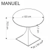 MANUEL kerek étkezőasztal (120 cm) - fekete márvány minta / fekete
