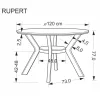 RUPERT kerek étkezőasztal (120 cm) - dió
