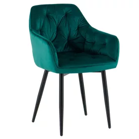 Dizájnos fotel, zöld Velvet szövet, FEDRIS 2 NEW