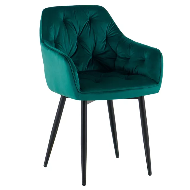 Dizájnos fotel, zöld Velvet szövet, FEDRIS 2 NEW
