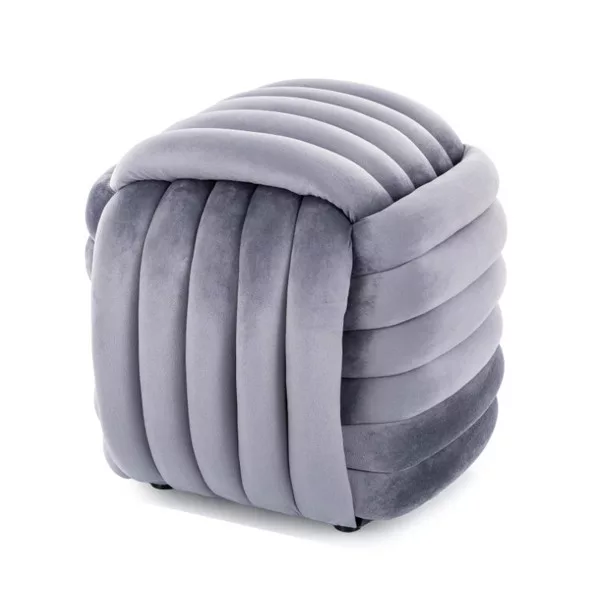 Bruni velvet puff - szürke