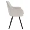 Design fotel, bézses szürke Velvet szövet, AURIL