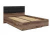 BRW Kassel B1 ágy 140x200 - kolostor tölgy/fekete tölgy