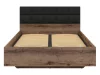 BRW Kassel B1 ágy 140x200 - kolostor tölgy/fekete tölgy