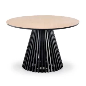   MIYAKI kerek étkezőasztal (120 cm) - natúr tölgy / fekete