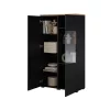 Modo vitrines szekrény (24W5OJ44) - onyx fekete/mauvella tölgy