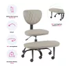 Ergonomikus térdeplőszék, szürkésbarna Taupe ekobőr/fekete, SAMER