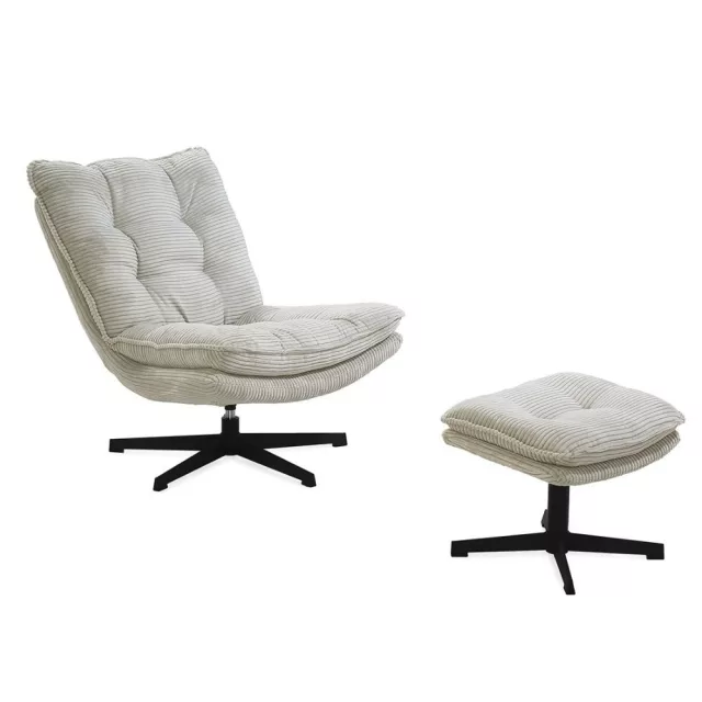 KASPER relax fotel lábtartóval - krém