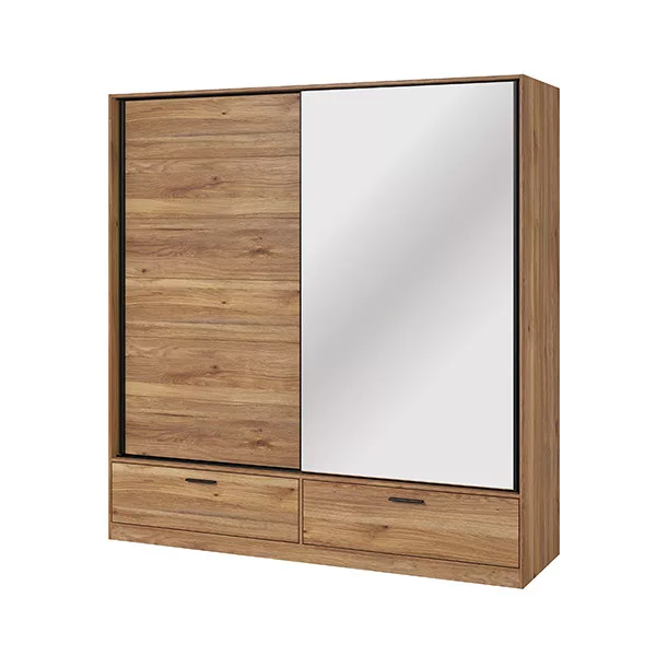 Beta két ajtós, két fiókos gardrób (22MA1662) - mauvella tölgy