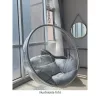 Függő fotel, átlátszó/arany/fehér, BUBBLE NEW TYP 1