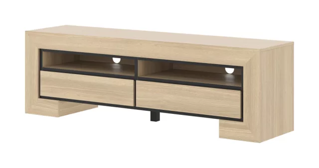 Cuba II két fiókos TV állvány (24DEOC40) - elegant tölgy/fekete